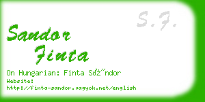 sandor finta business card